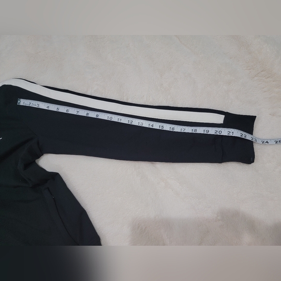 Lauren Ralph Lauren Black Zip Up Sweater with Sporty Stripes - Picture 8 of 10